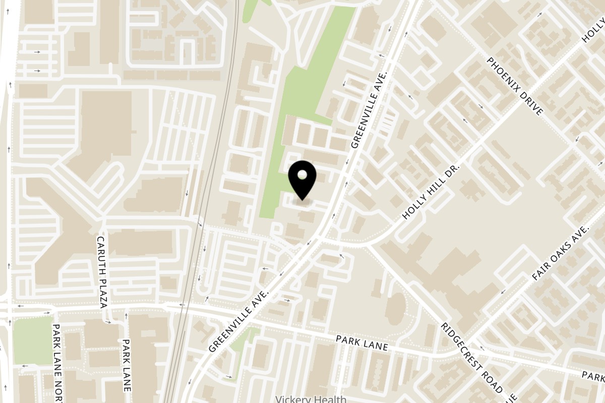 Map showing the location of Yenat Guada Ethiopian Cuisine on 7015 Greenville Ave ste 300 in Dallas
